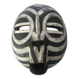 Masque tribal africain Ghana noir et blanc