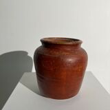 Brutalist ochre terracotta pot