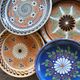 Set of 4 old and artisanal Savoyard plates