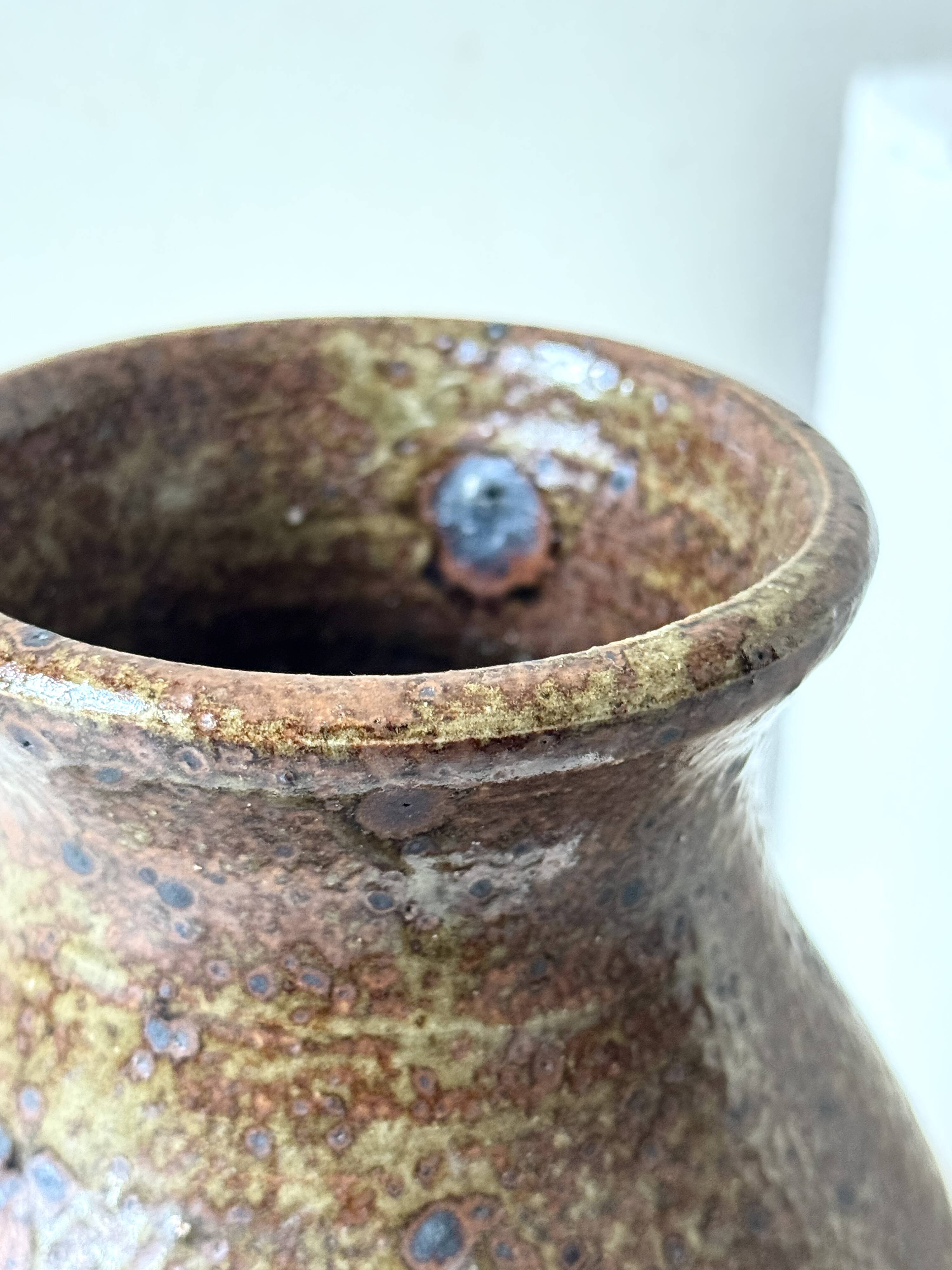French workshop vase in pyrite stoneware from around 1950.