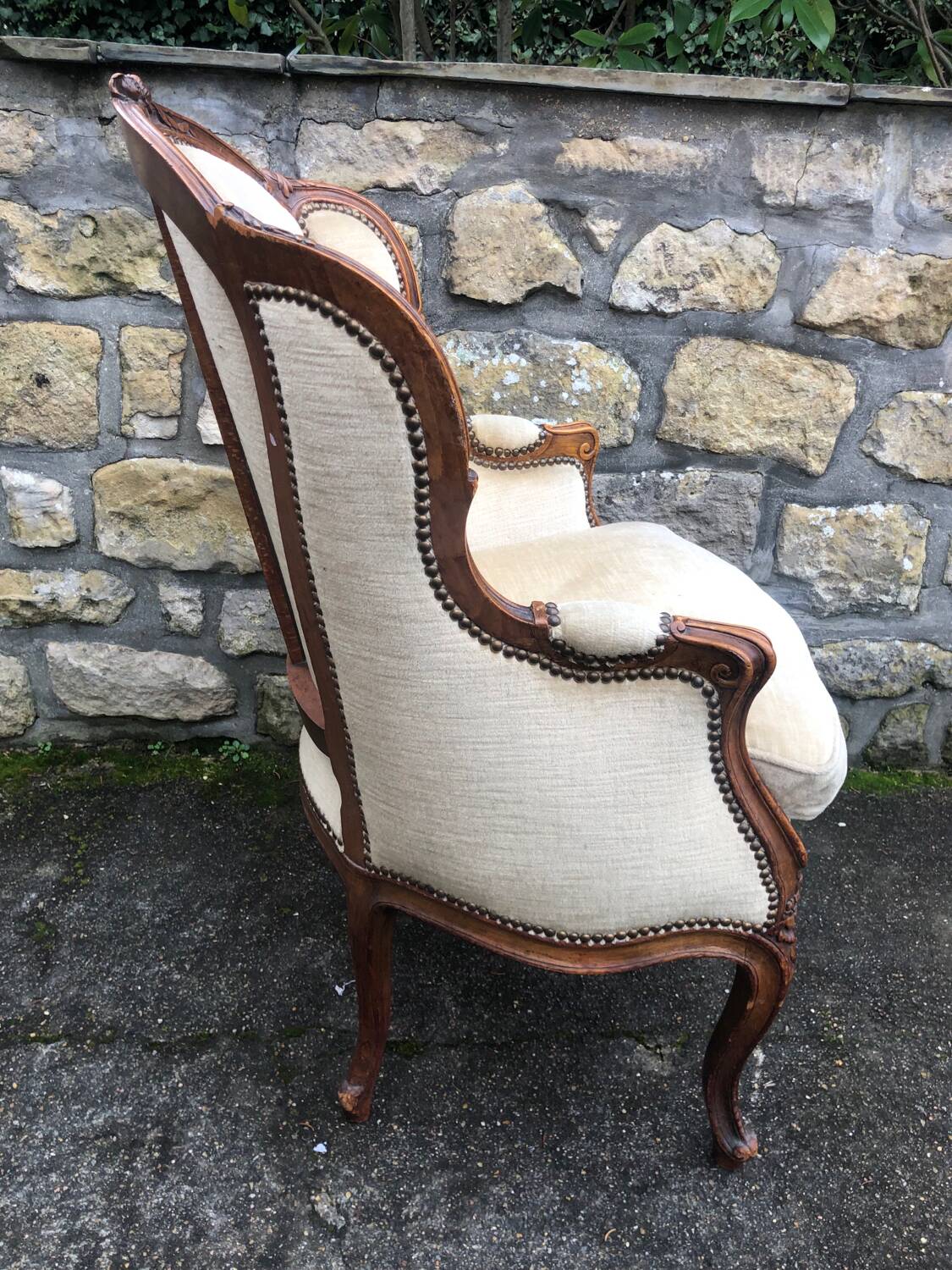 Fauteuil bergère à oreilles Louis XV