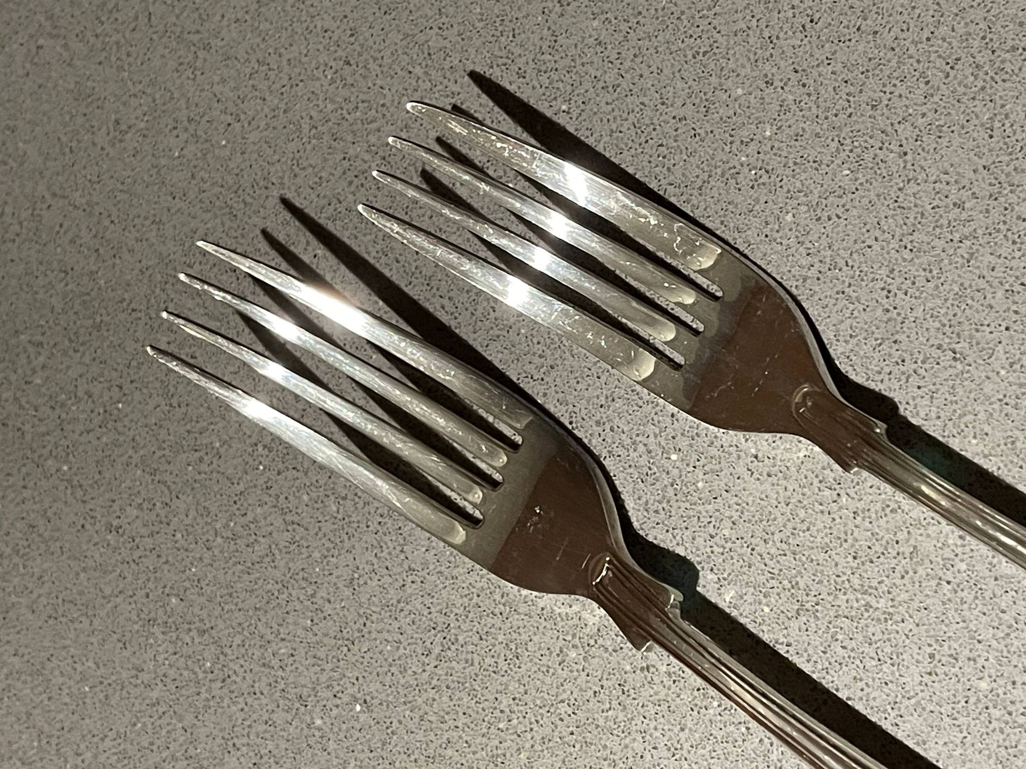 Table cutlery (knife and fork) silver-plated, set of 37 pieces, England, vintage Art Deco
