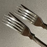 Table cutlery (knife and fork) silver-plated, set of 37 pieces, England, vintage Art Deco