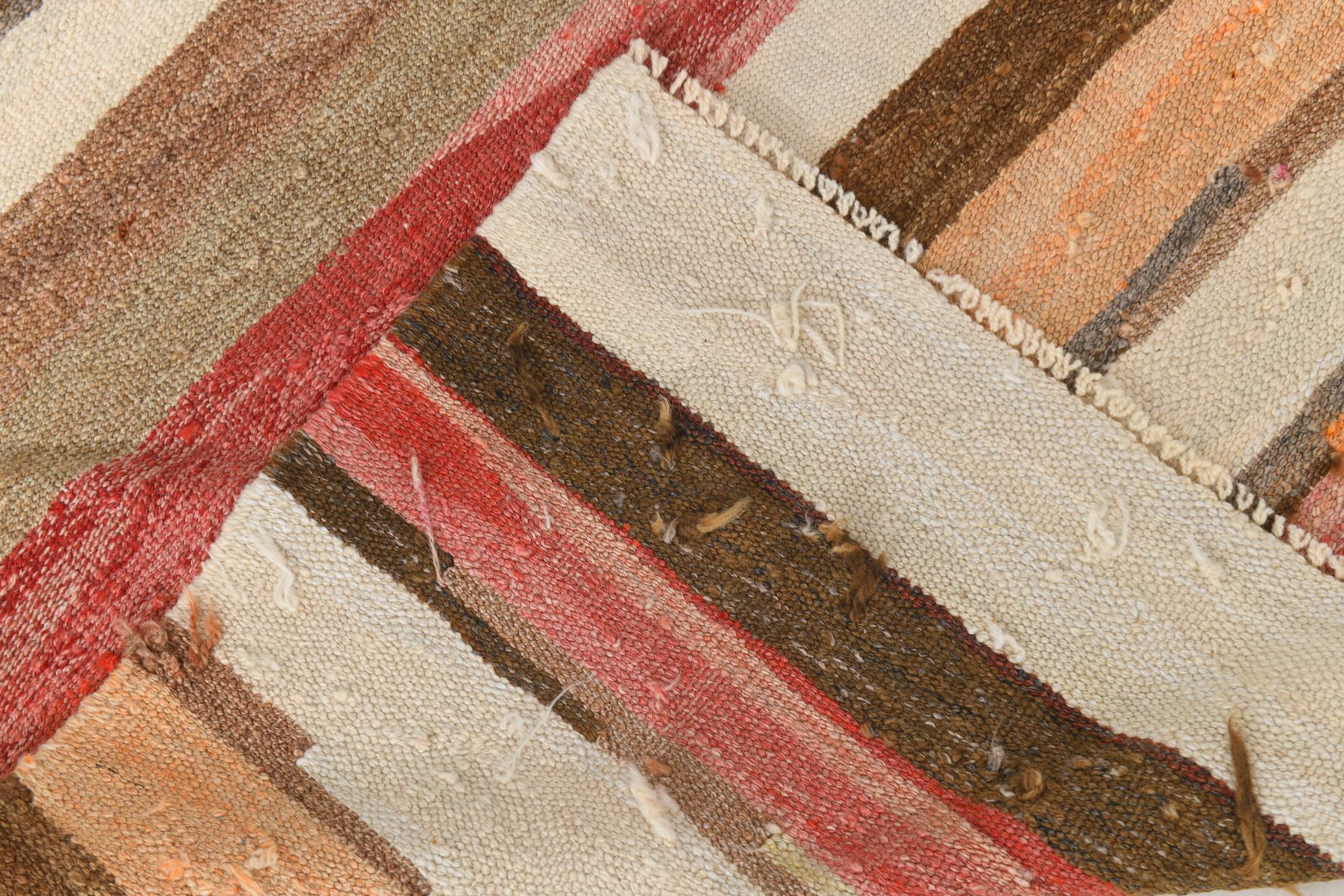 Caramel Brown %100 Wool Handmade Kilim Rug, 293x386 Cm