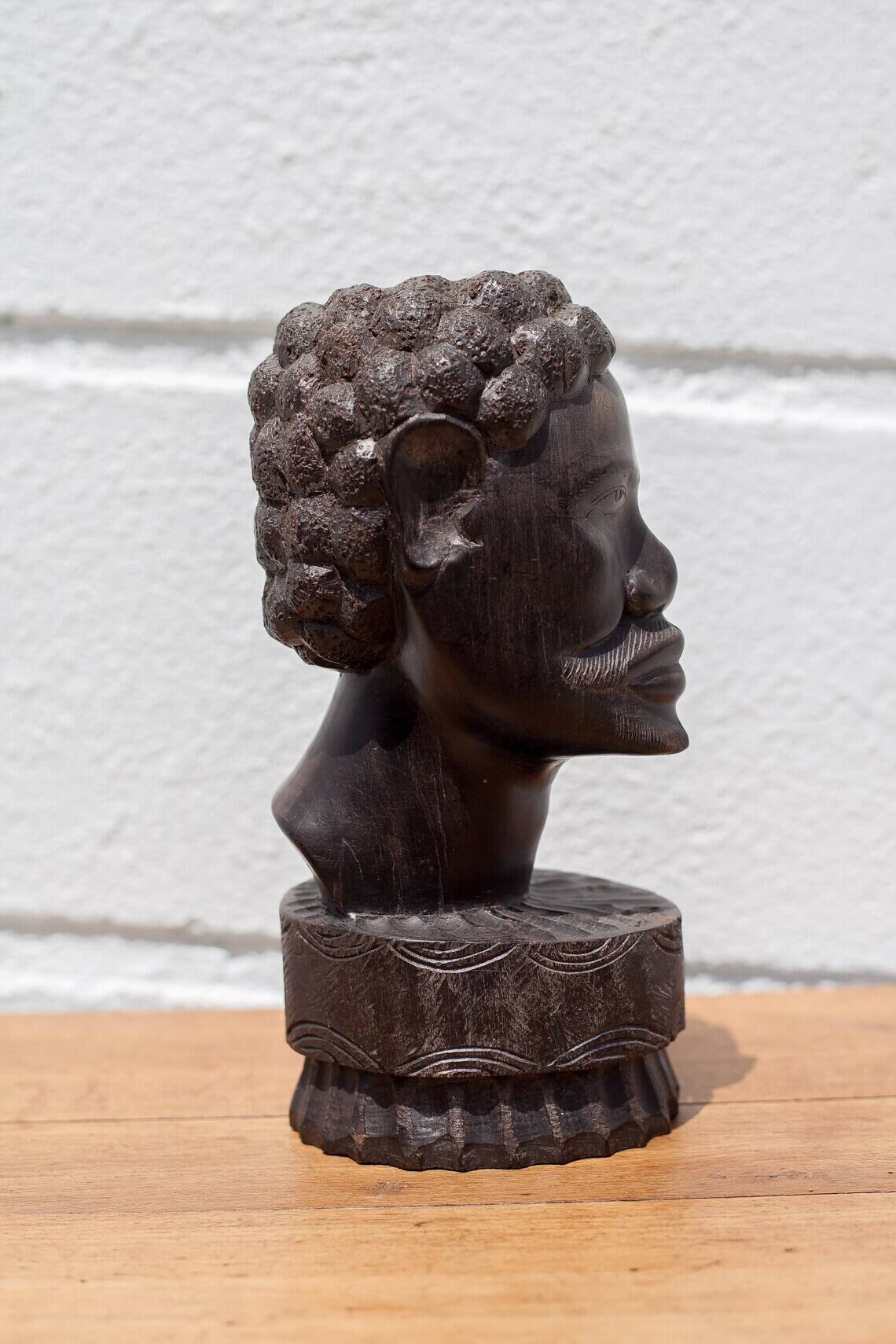 African statue, African bust, sculpture, ethnic, ebony bust, man bust, African art