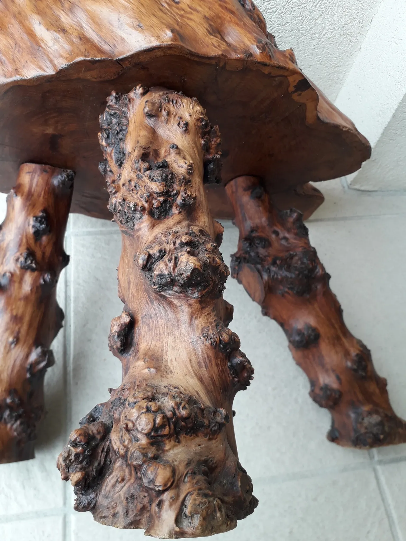 Solid wood stool