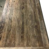 Iron workshop table and old wood tray