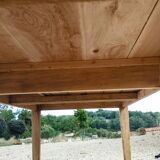 Rustic farmhouse table in solid oak with antique patina finish 200 x 90