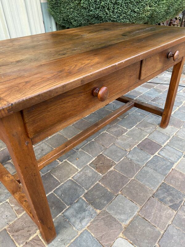 Table de ferme ancienne en chêne massif pour 6 personnes