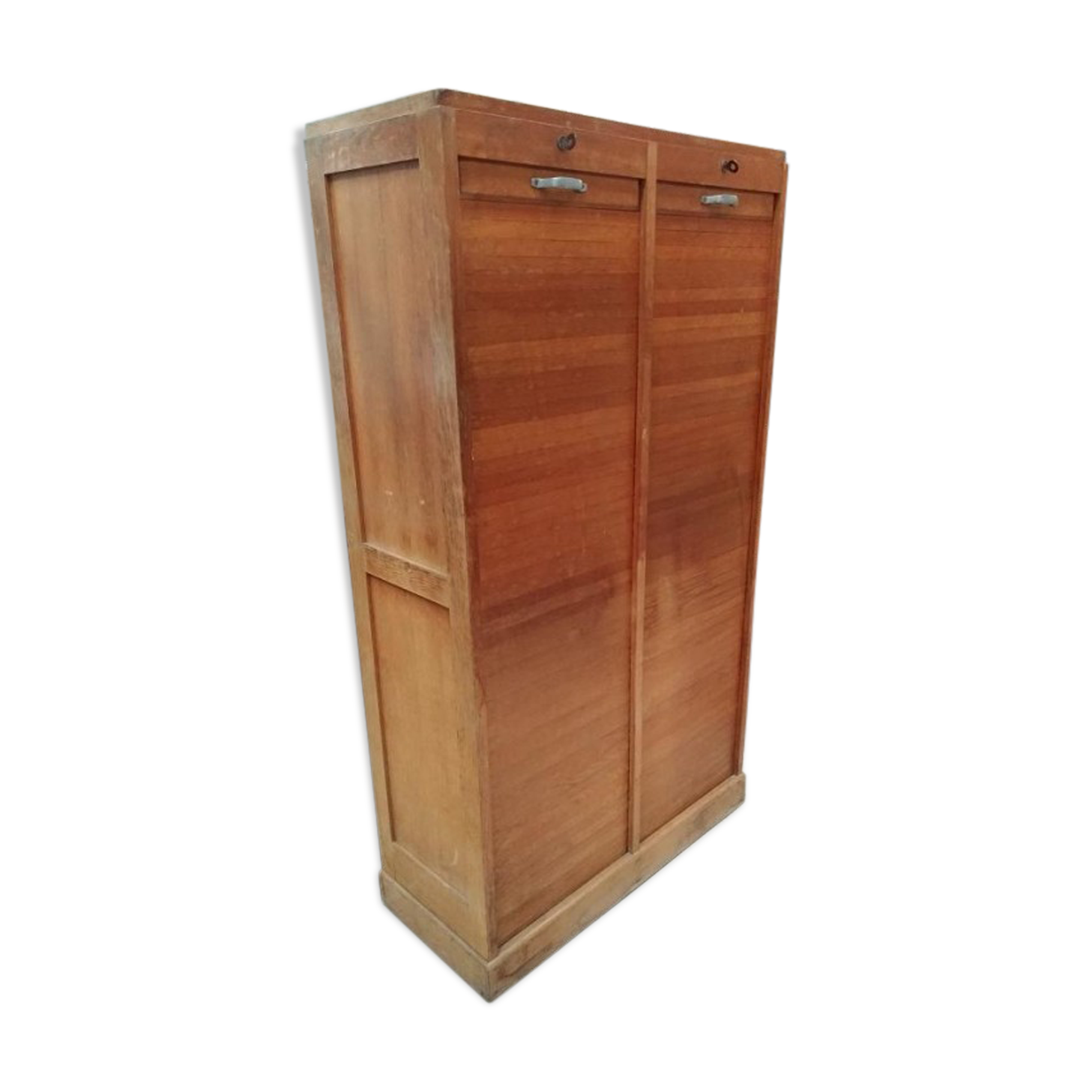 Cabinet wood double curtain