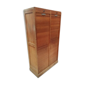 Cabinet wood double curtain