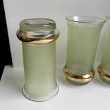 Green granita set consisting of a pitcher and 4 glasses in orangeade 50s