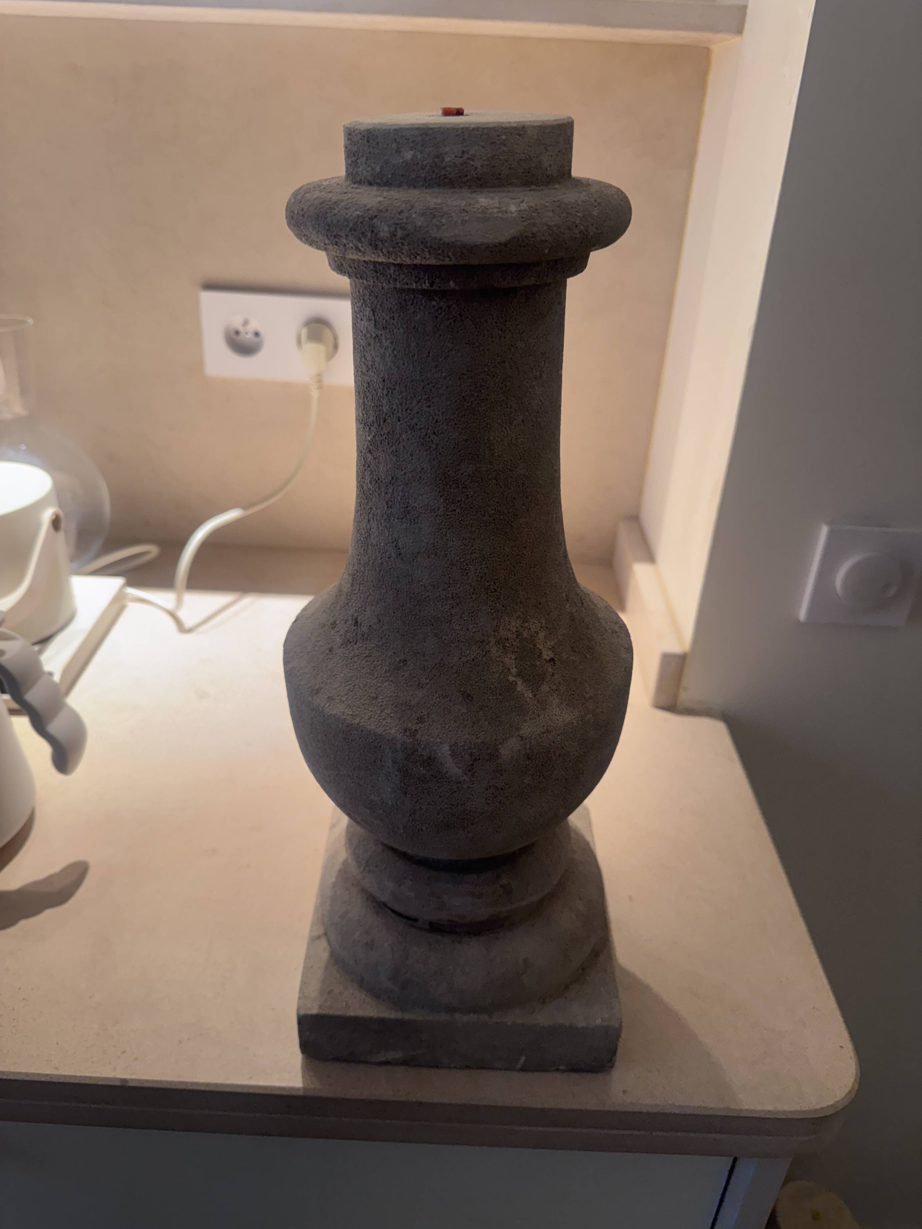 Lamp base balusters in stone