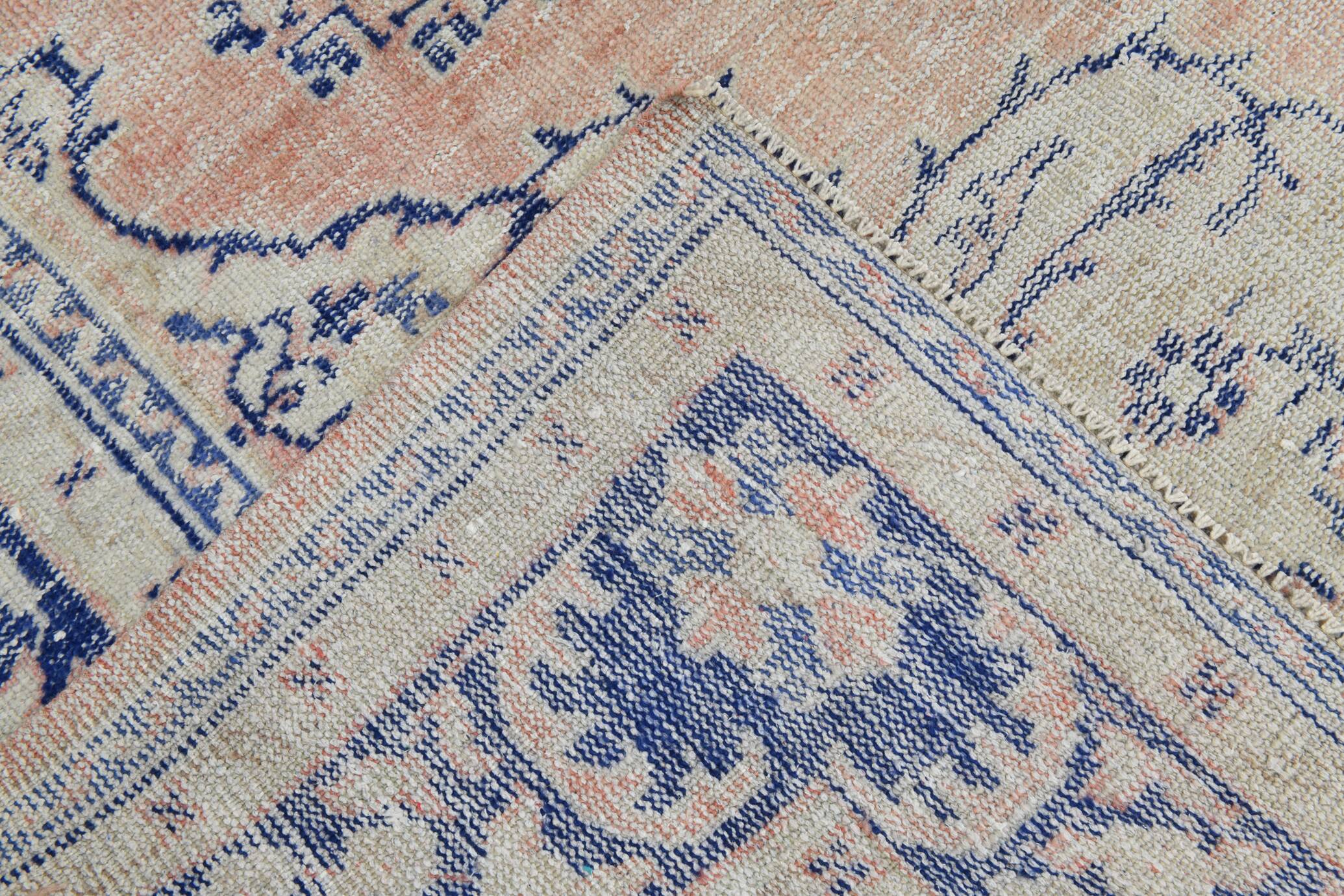 9x12 Pale Red & Blue Vintage Persian Rug, 275x353Cm