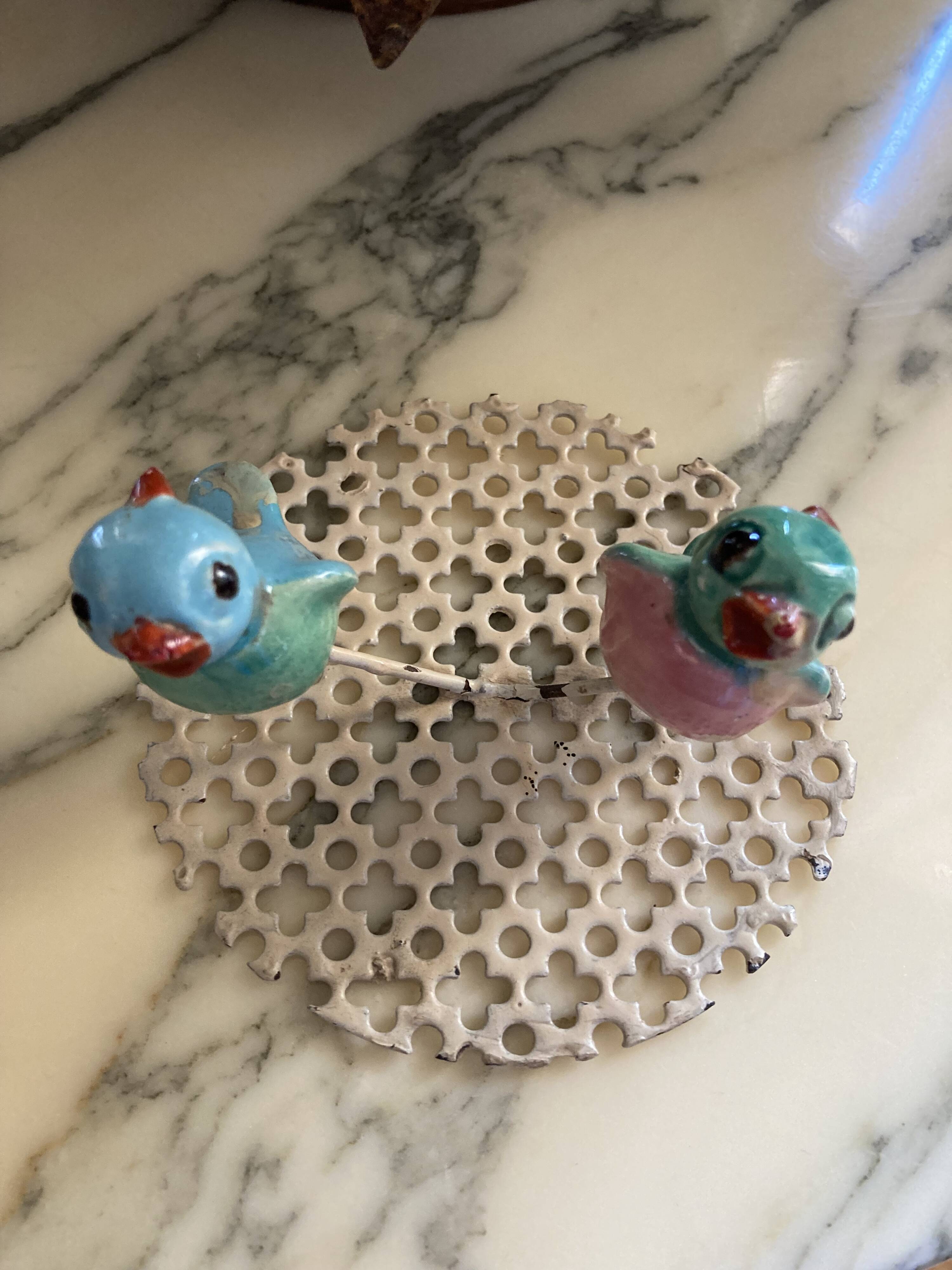 Bird cage lamp in vintage ceramics 50 years