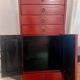 Red high cabinet Aldaba Madrid – 9 drawers and cupboard