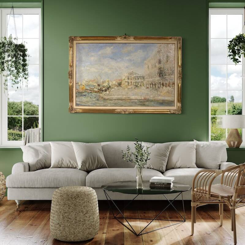 Great painting signed by Luigi Mantovani, View of Venice