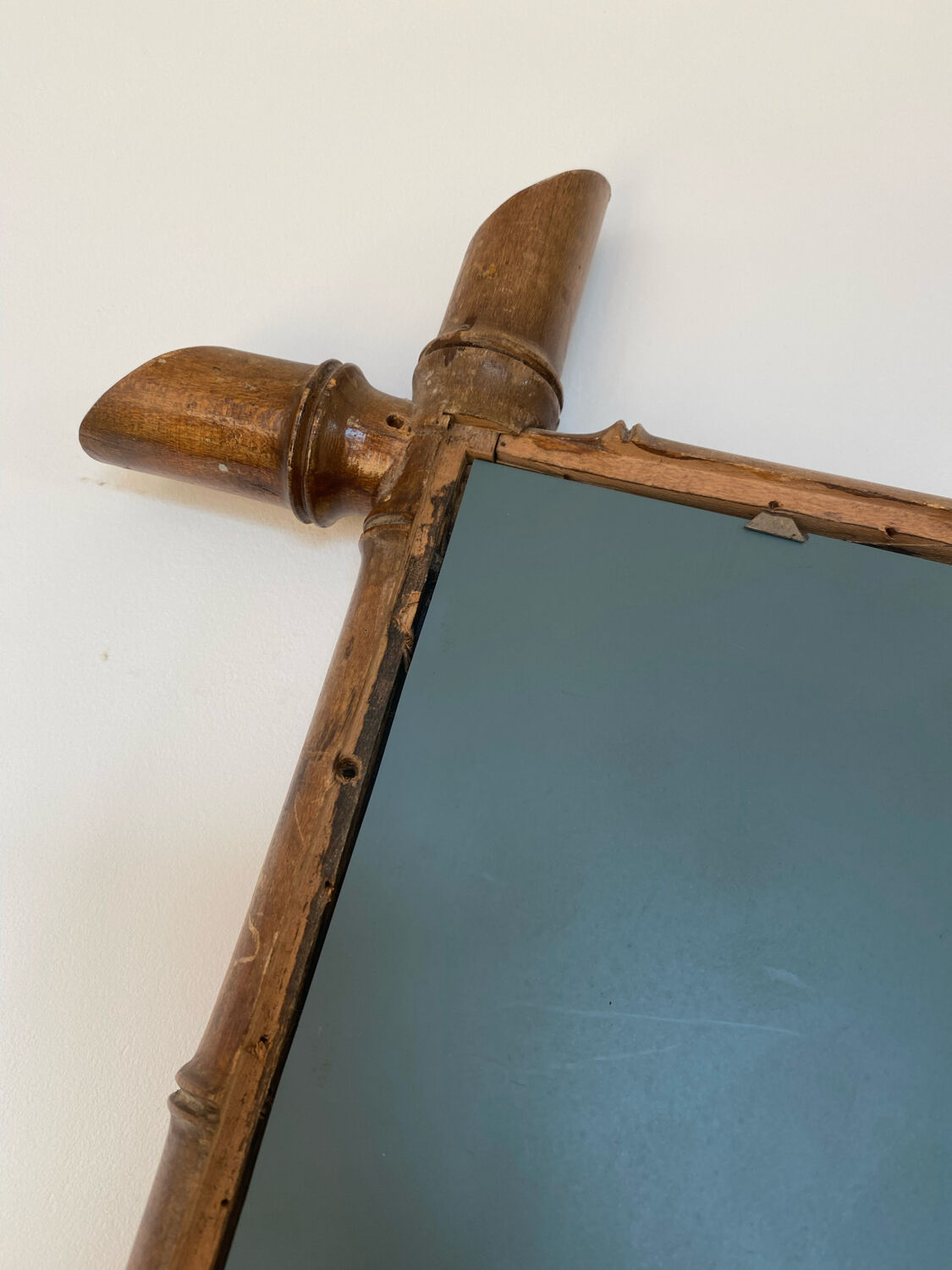 Vintage bamboo mirror, 90x65 cm