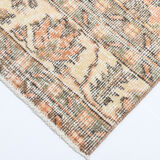 Tapis floral orange vintage, 340x85cm