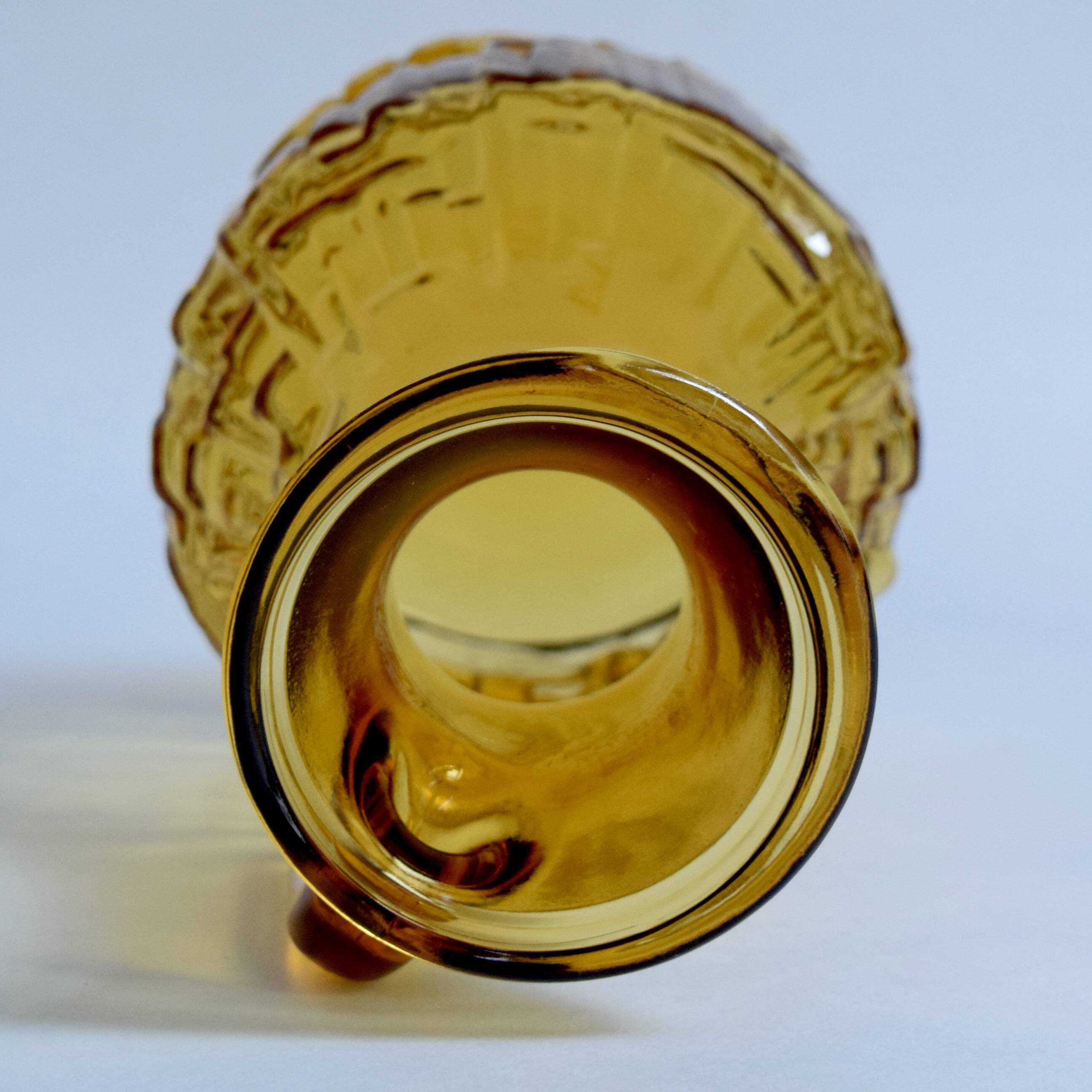 Vintage Amber Glass Orangeade Set - 1 Carafe + 4 Glasses - Made in Italy