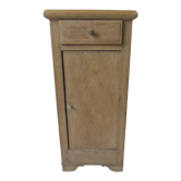 Antique bedside table in solid oak, 1 drawer, 1 door.