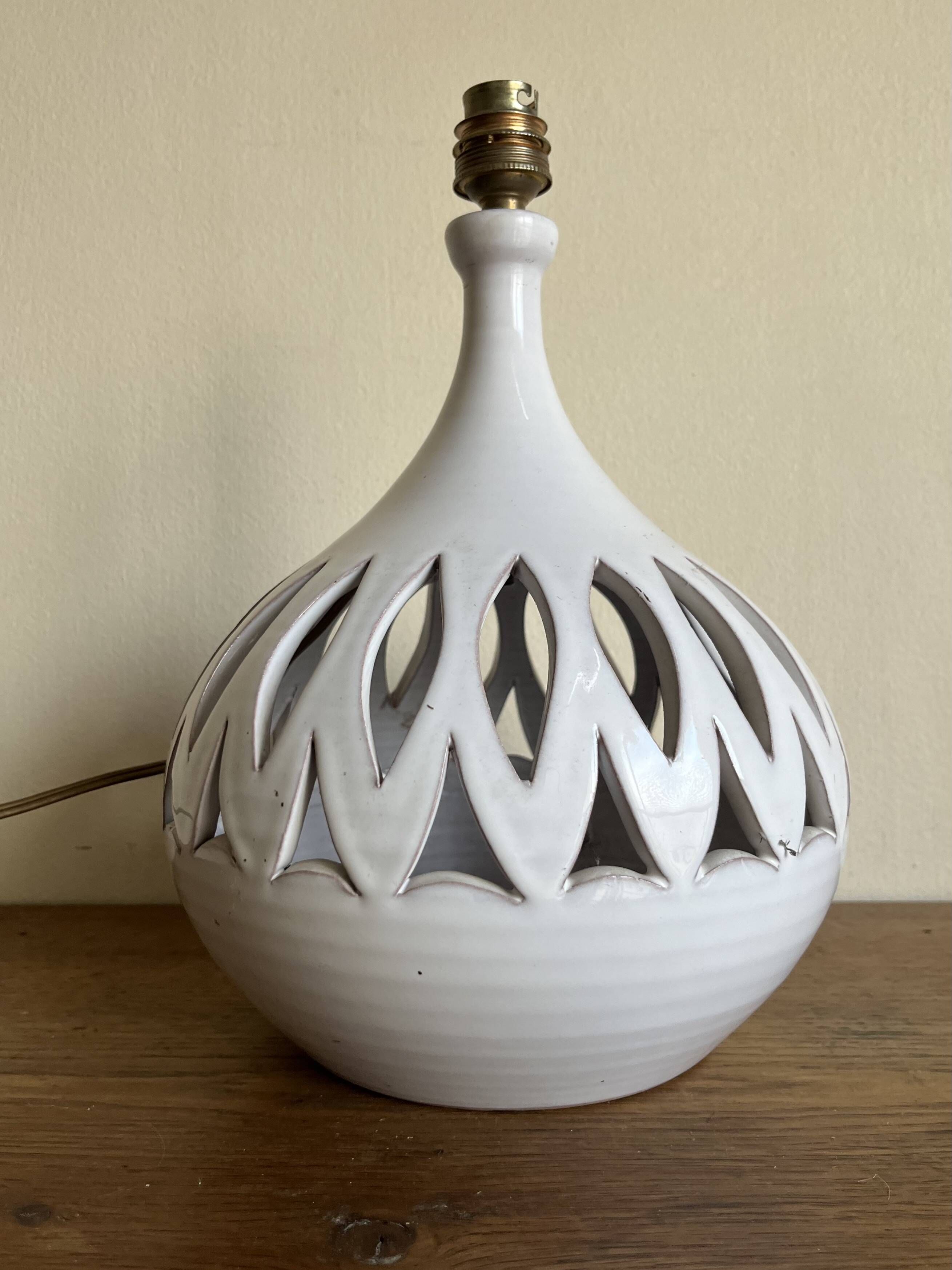 Glazed earth lamp 1960 by Pelletier