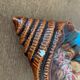 Cendrier barbotine en forme de coquillage Vallauris vintage