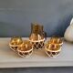Amber glass and wicker lemonade service