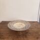 Silver metal footed fruit bowl vintage empty pocket.