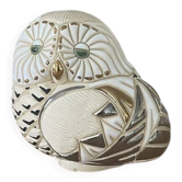 Ceramic owl by Rosa Rinconada, gold and platinum.