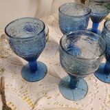 6 seventies/eighties stemmed glasses with fruity decoration