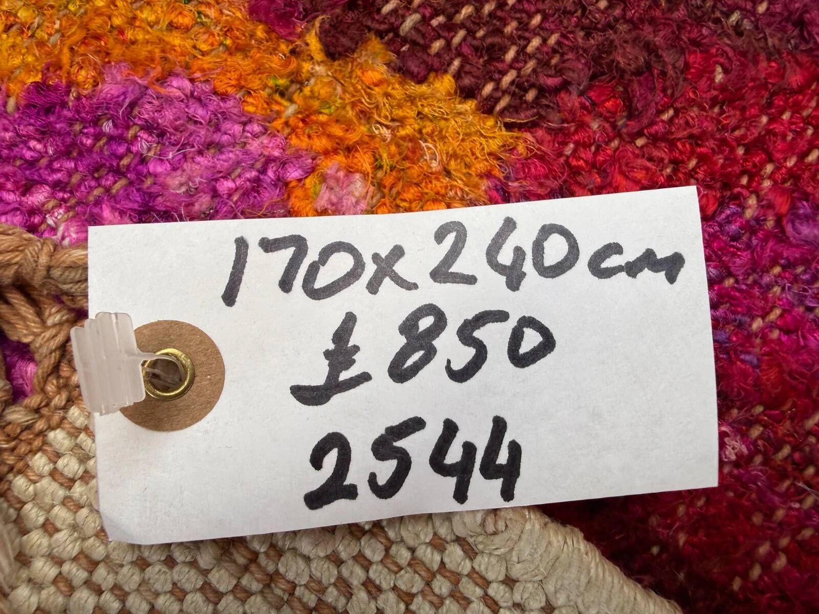 Vintage rose kilim rug 170x240cm shabby wool and silk, boho medium 2544