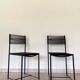 Pair of Italian Chairs in Black Metal and Scooby, produced by Pluri Bergamo, 1980