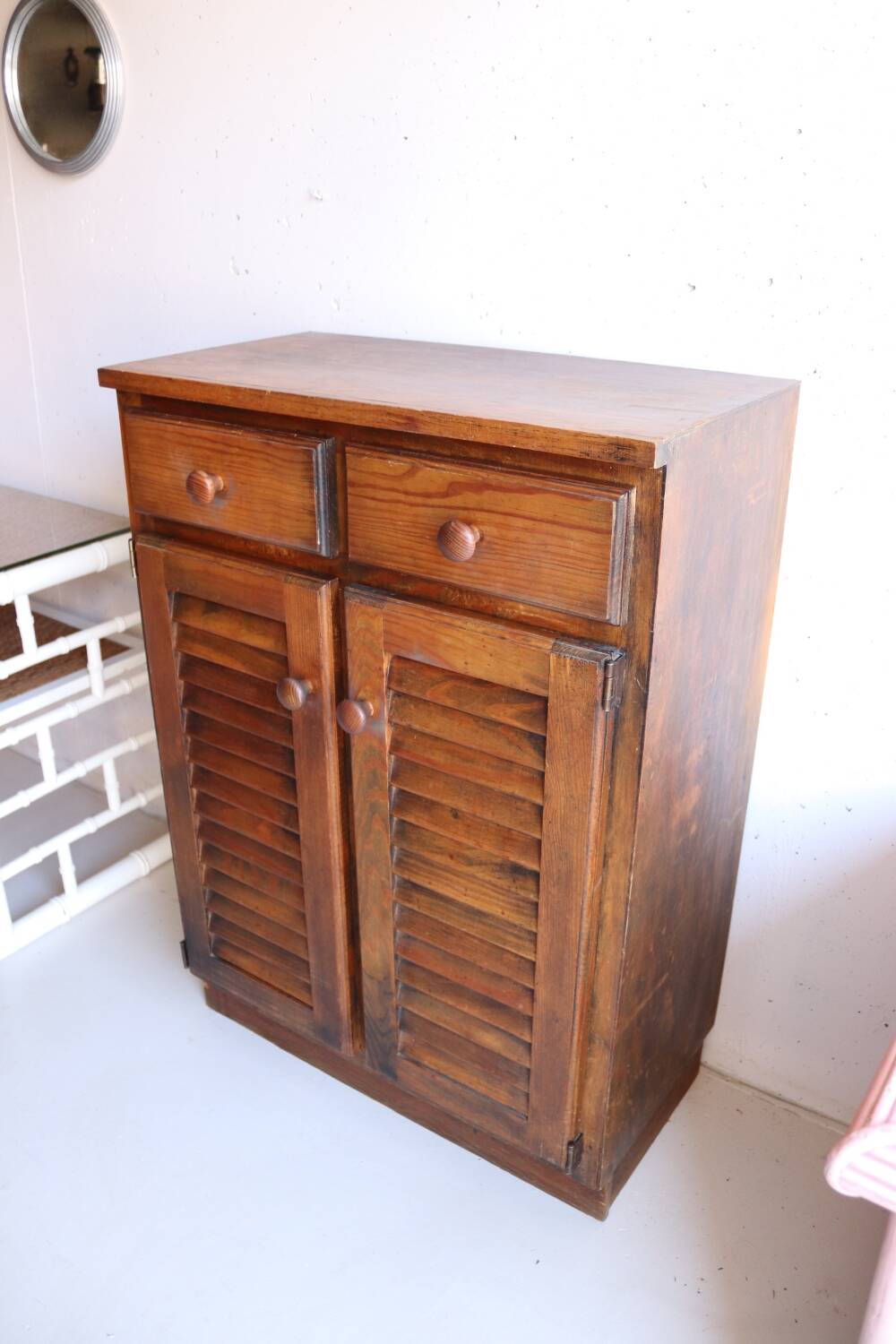 Small vintage wooden sideboard