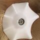 Retro pendant lamp with handkerchief in white opaline and brown border
