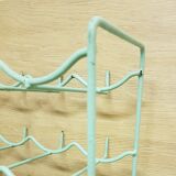 Metal aqua green bottle rack