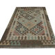 Traditional Afghan Kilim Rug Symmetrical Geometric Wool Area Rug- 104x141cm