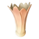 Vintage pink and white tulip vase in majolica, 1950s style.