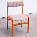 Set of 6 Scandinavian chairs vintage solid teak and wool 1960