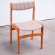 Set of 6 Scandinavian chairs vintage solid teak and wool 1960
