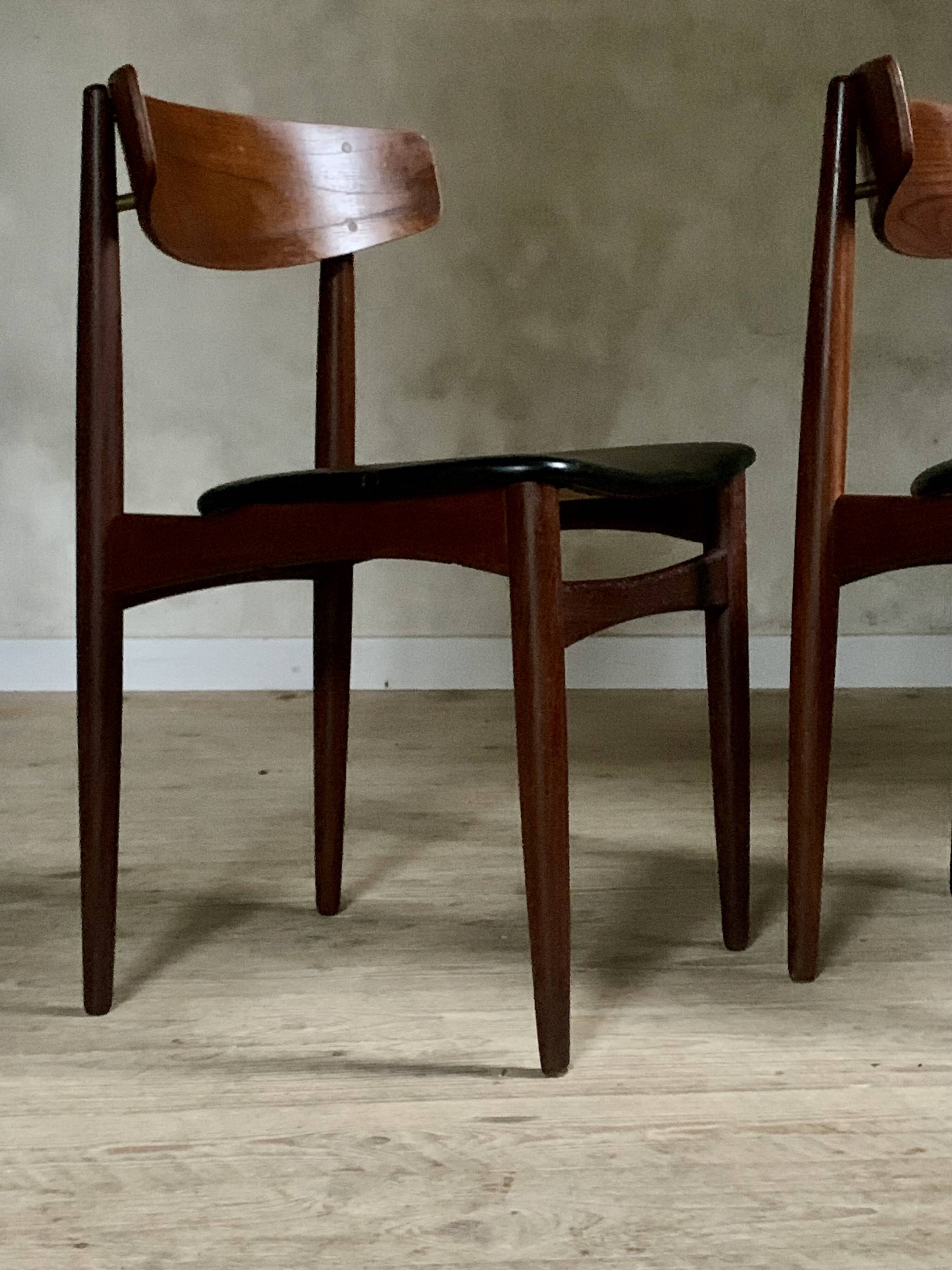 Vintage Scandinavian teak chairs by Henri Walter Klein