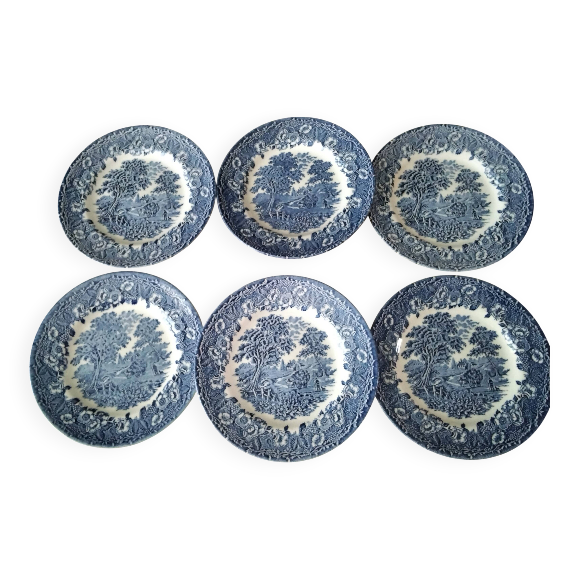 6 dessert plates English porcelain EIT