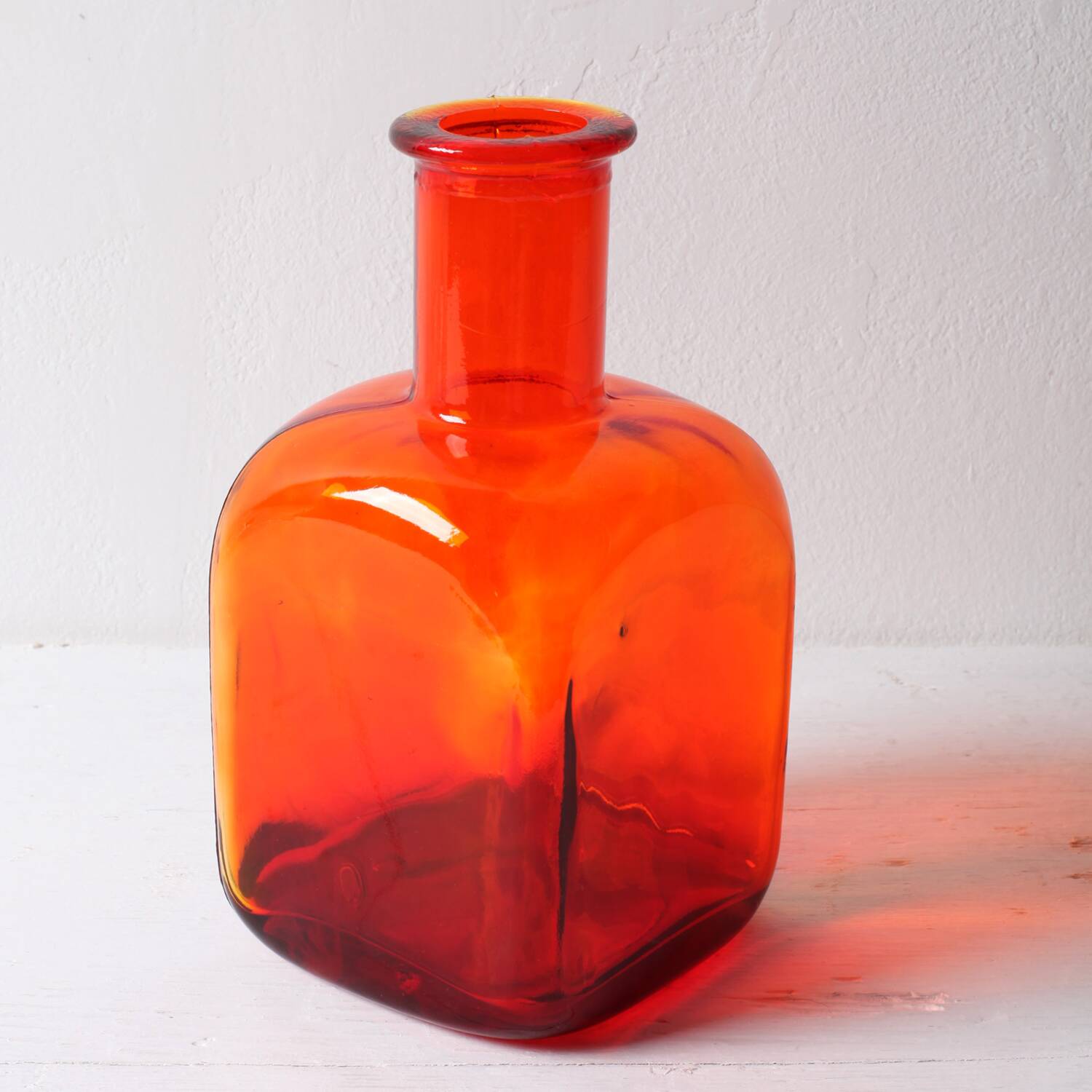 Rare Mid-century Red Glass Flack, Bottle, Decanter / Sweden / 1950s