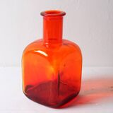 Rare Mid-century Red Glass Flack, Bottle, Decanter / Sweden / 1950s
