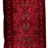 Tapis vintage afghan Ersari fait main en laine – 84 x 296 cm – Années 1970