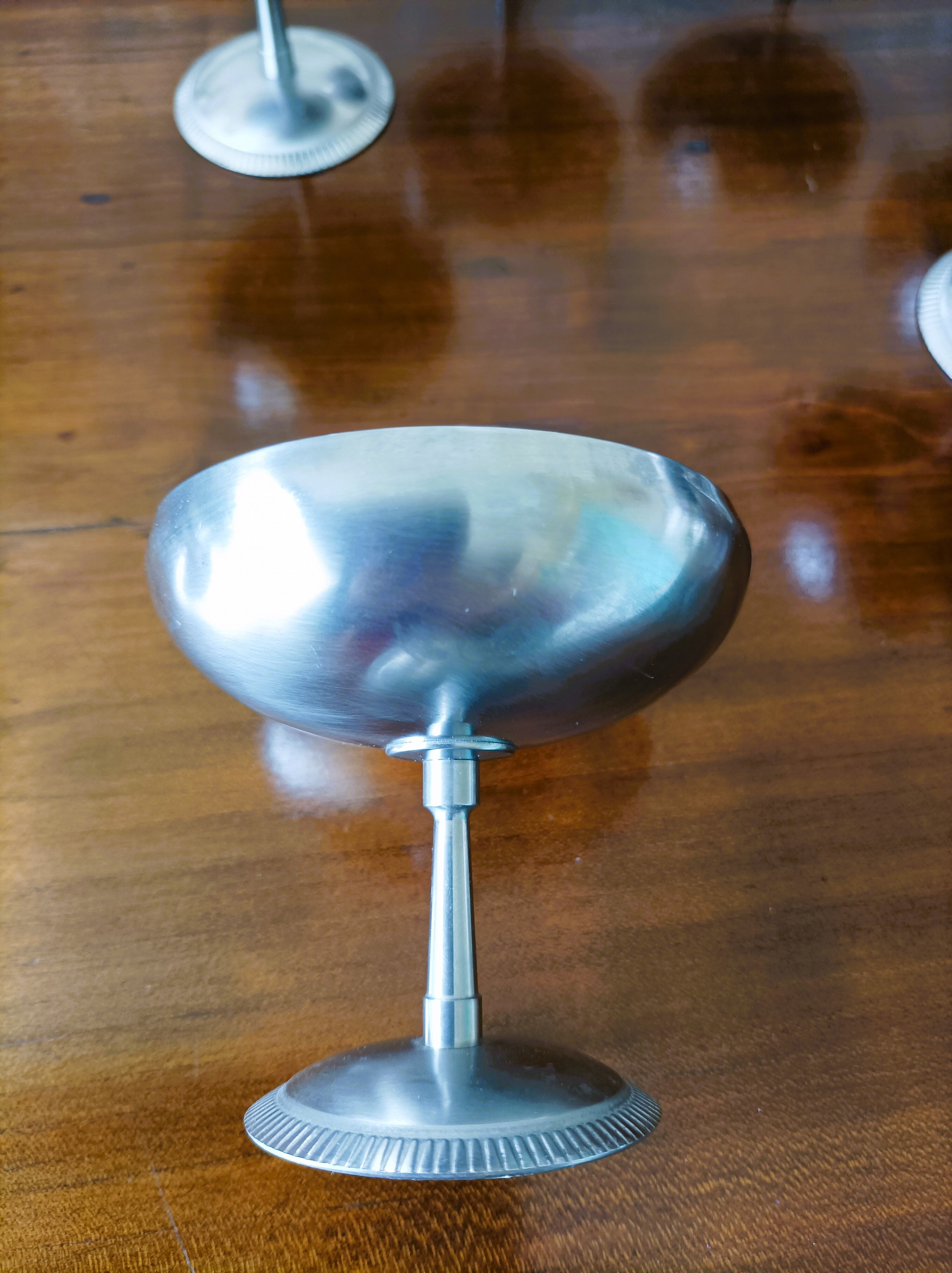 Lot de 6 coupes à glace en inox