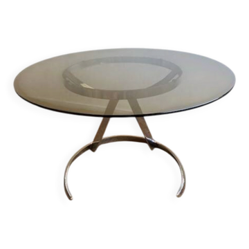 Table chrome design des années 1970