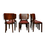 Vintage Italian Walnut Dining Chairs, 1930s, Set of 6