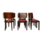 Vintage Italian Walnut Dining Chairs, 1930s, Set of 6