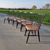 Set of 6 Fannett Scandinavian chairs by Ilmari Tapiovaara 1960.